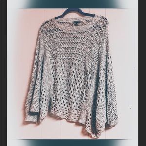 Express light gray distressed sweater